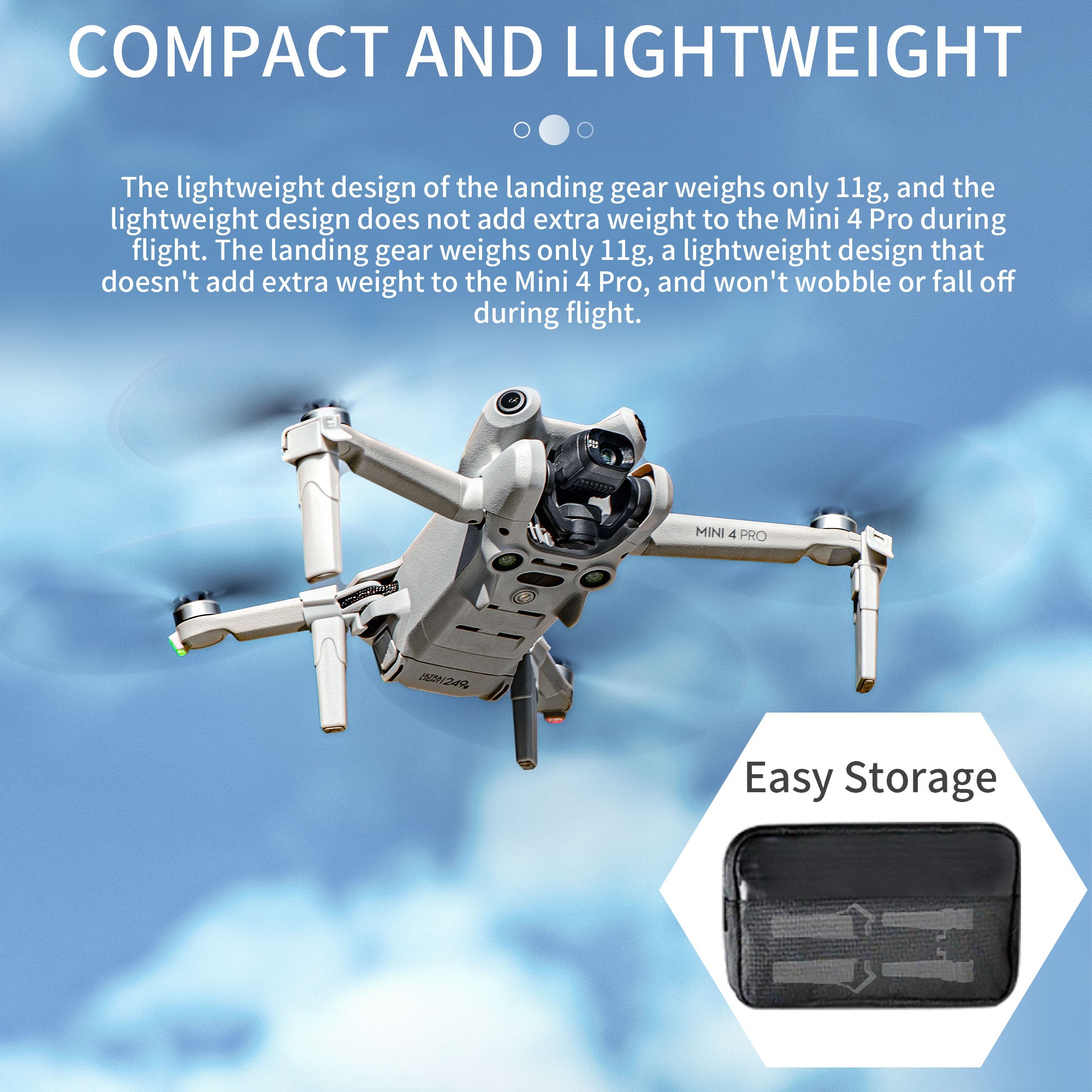 STARTRC 1134476 For DJI Mini 4 Pro Split Type Heighten Landing Gear Drone Anti-drop Landing Stand Set STARTRC 1134476 For DJI Mini 4 Pro Split Type Heighten Landing Gear Drone Anti-drop Landing Stand Set
